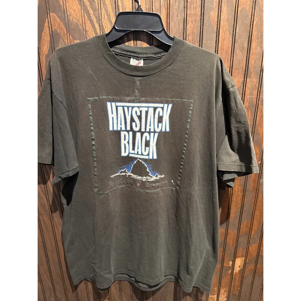Vintage Portland Brewing Haystack Black Porter TShirt Hanes Beefy-T Black XL 90s